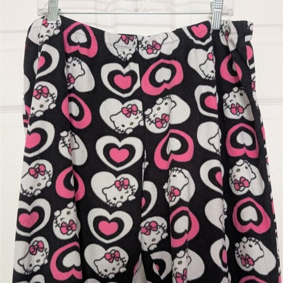 Sanrio Hello Kitty Heart Fleece PJ Pants Womens Size 2X Black Pull On Sleepwear - Picture 2 of 12